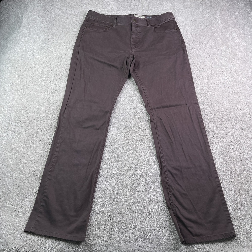 J Hilburn Pants Mens 35x32 Brown Classic 5 Pocket Twill Stretch Casual Chino